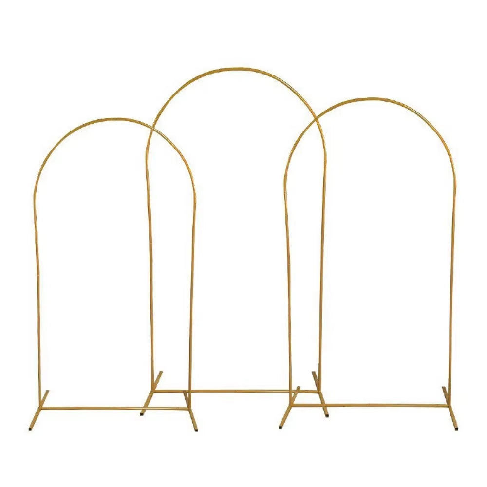 Gold Party Decor Arch Stand (1PCS) - 4FT/5FT/6FT/6.6FT/7.2FT, Balloon Frame & Backdrop Bracket for Weddings